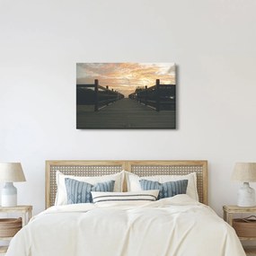 Egy fa móló képe a tó felett (90x60 cm)