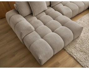 Szürkésbarna zsenília kinyitható-tárolóhelyes sarokkanapé (jobb oldali-U alakú) Everest – Bobochic Paris