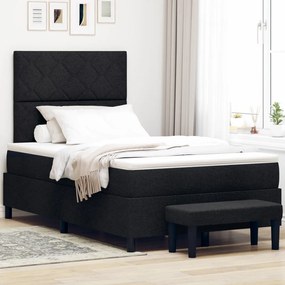 Box Spring Ágy Matraccal és Pad Fekete 120x190 cm Szövet