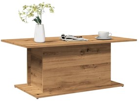 Kézműves tölgy színű szerelt fa dohányzóasztal 102x55,5x40 cm
