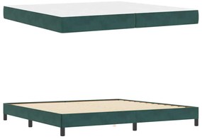 Boxspring ágy matraccal Sötétzöld 200 x 210 cm Bársony