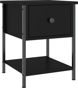 vidaXL fekete szerelt fa éjjeliszekrény 34 x 35,5 x 45 cm