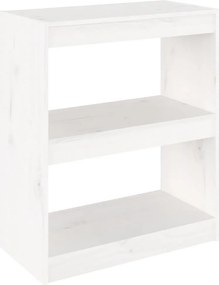 vidaXL fehér fenyőfa könyvszekrény/térelválasztó 60 x 30 x 71,5 cm