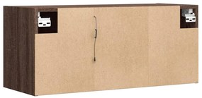 barna tölgyszínű fali TV-szekrény LED-del 80x31x35 cm