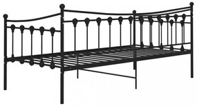 fekete fém kanapéágykeret 90 x 200 cm