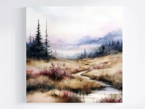 Vászonkép Canvas Tájkép Kilátás Hegyek Erdő Fák Köd 40x40