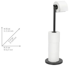 WENKO 24034100 - WC-papírtartó 21x55 cm fekete/ezüst