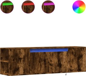 vidaXL füstös tölgy színű fali TV-szekrény LED-ekkel 135x31x39,5 cm