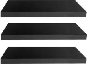 5x Polc 50 x 20cm Fekete Fehér Falra Akasztható Konyha Nappali Polc Bútor