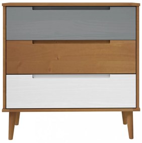 MOLDE barna tömör fenyőfa fiókos szekrény 80 x 40 x 80 cm