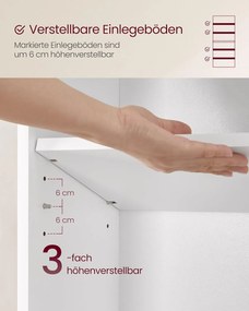 Könyvespolc 24 × 60 × 178,5 cm, fehér színben