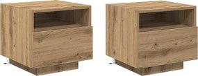 vidaXL Éjjeliszekrény 2 pcs Artisan tölgy 40 x 39 x 37 cm Faanyag