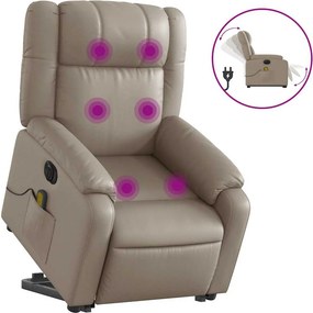 vidaXL elektromos kávészínű műbőr felállást segítő masszázsfotel