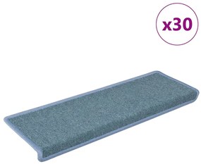 30 db lépcsőszőnyeg 65 x 21 x 4 cm tengerkék téglalap alakú széllel