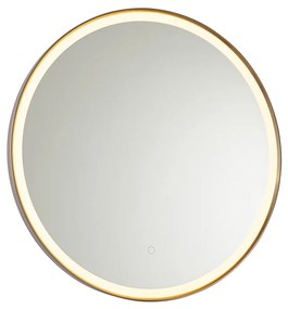 Fürdőszoba tükör rózsaszín arany 70 cm LED-del, érintőképernyős dimmerrel - Miral