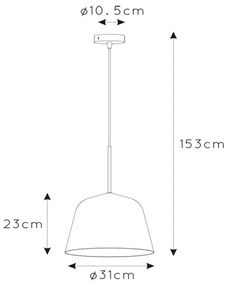 Lucide 30482/31/44 - Csillár zsinóron MISHA 1xE27/60W/230V narancssárga