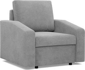 Zeus fotel, döntött kartámasz, kordbársony, bonell töltet, szürke