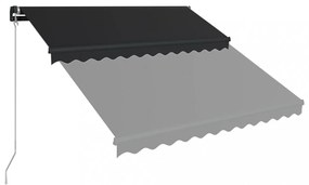 antracitszürke kézzel kihúzható LED-es napellenző 300 x 250 cm