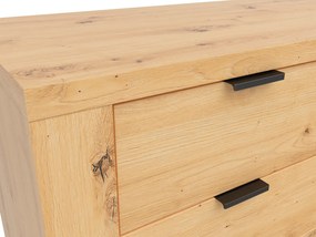 Komód Ostia KOM1D4S (kézműves tölgy + fekete tölgy) (LED világítással). 1025968