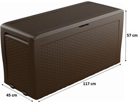 KETER SAMOA műrattan kerti tároló 270L, barna 246962 (17209570)