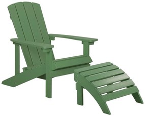 Zöld kerti szék lábtartóval ADIRONDACK   Beliani