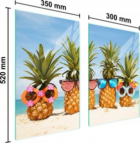 Üveg Konyhai Védőlap 65x52 Ananász