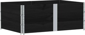 vidaXL 3 db fekete tömör fenyőfa raklapmagasító 150 x 100 cm