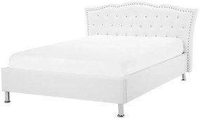 Franciaágy 140 cm MATH (ágyráccsal és tárolóhellyel) (fehér). 1007347