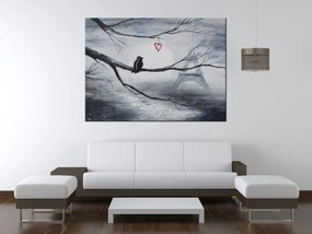 Gario Kézzel festett kép Madár romantika Párizsban Méret: 120 x 80 cm