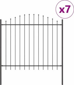 vidaXL Kerti Kerítés 7 pcs Szürke 170 x 165 cm Porszórt acél