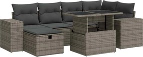 vidaXL 8 részes szürke polyrattan kerti ülőgarnitúra párnákkal