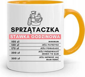 Takarítónőnek Sárga Bögre Születésnapi Ajándék fényképes nyomtatással