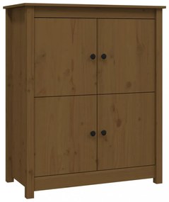 mézbarna tömör fenyőfa tálalószekrény 83x41,5x100 cm