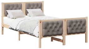 Ágykeret fejtámlával Tópszínű 120 x 200 cm Tömör fenyőfa