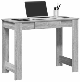 szürke sonoma színű szerelt fa íróasztal 100x45x75 cm