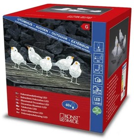 Karácsonyi kültéri dekoráció Madarak, 40 LED, 5 db