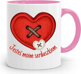 Rózsaszín Bögre Valentin Napra Te Vagy Az Én Szívem, fényképes nyomattal