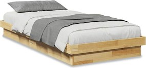 vidaXL tömör tölgyfa ágykeret matrac nélkül 90x190 cm