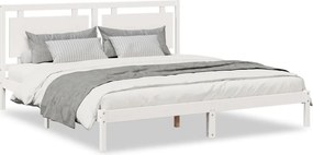 vidaXL fehér tömör fa extra hosszú ágykeret matrac nélkül 200 x 210 cm