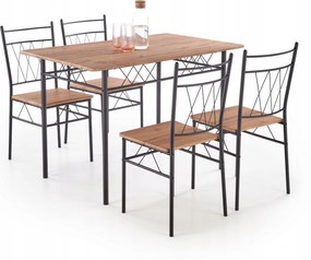 Étkezőgarnitúra Faust natúr tölgy/fekete