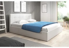 Kárpitozott ágy LAURA mérete 80x200 cm Fehér műbőr