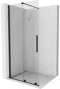 Mexen Velar, tolóajtó Walk-In típusú nyílásba 75 cm, 8 mm átlátszó üveg, fekete matt, 871-075-000-03-70