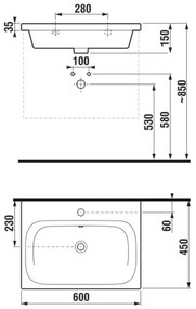 JIKA H8127137161041 - MIO 60x45 cm kerámia falra szerelhető mosdó, matt fekete