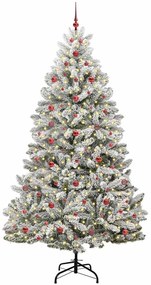 Mű karácsonyfa 300 LED-del Zöld és Fehér 240 cm PVC és fém