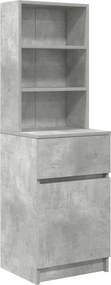 vidaXL betonszürke szerelt fa éjjeliszekrény 39x35x125 cm
