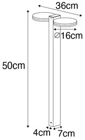 Álló kültéri lámpa rozsdabarna 50 cm LED-del 2-lámpás IP44 - Esmee