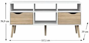 OSLO 75391 TV-állvány, fehér