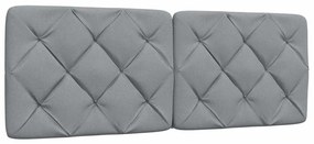 világosszürke szövet ágykeret LED-ekkel matrac nélkül 140x190cm