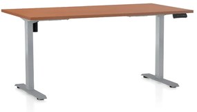 OfficeTech B állítható magasságú asztal, 160 x 80 cm, szürke alap, cseresznye