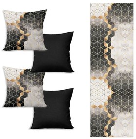 Asztali futó és 4 db párnahuzat szett Optic - Minimalist Cushion Covers